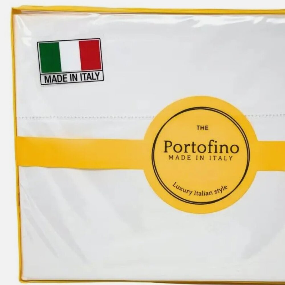 Portofino Fine Italian HEMSTITCH QUEEN Size Sheet Set - Italian Luxury (COTTON)